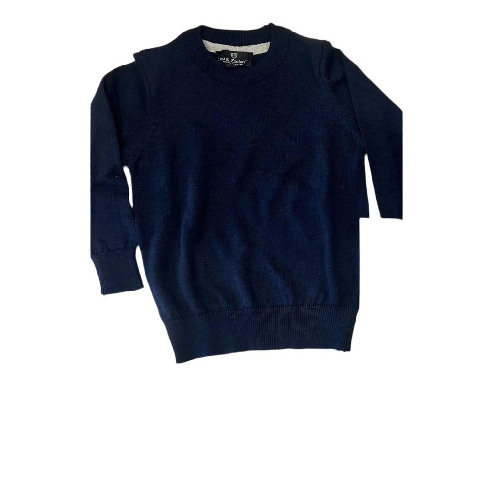 NEW LEO & ZACHARY boys' crewneck sweater in navy